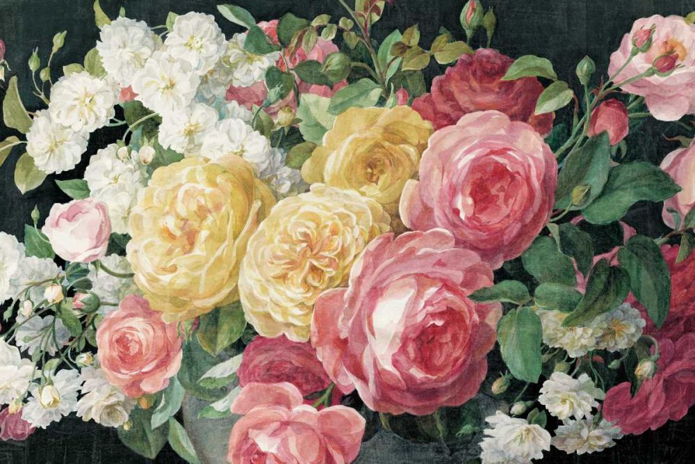 Antique Roses on Black Crop art print by Danhui Nai for $57.95 CAD