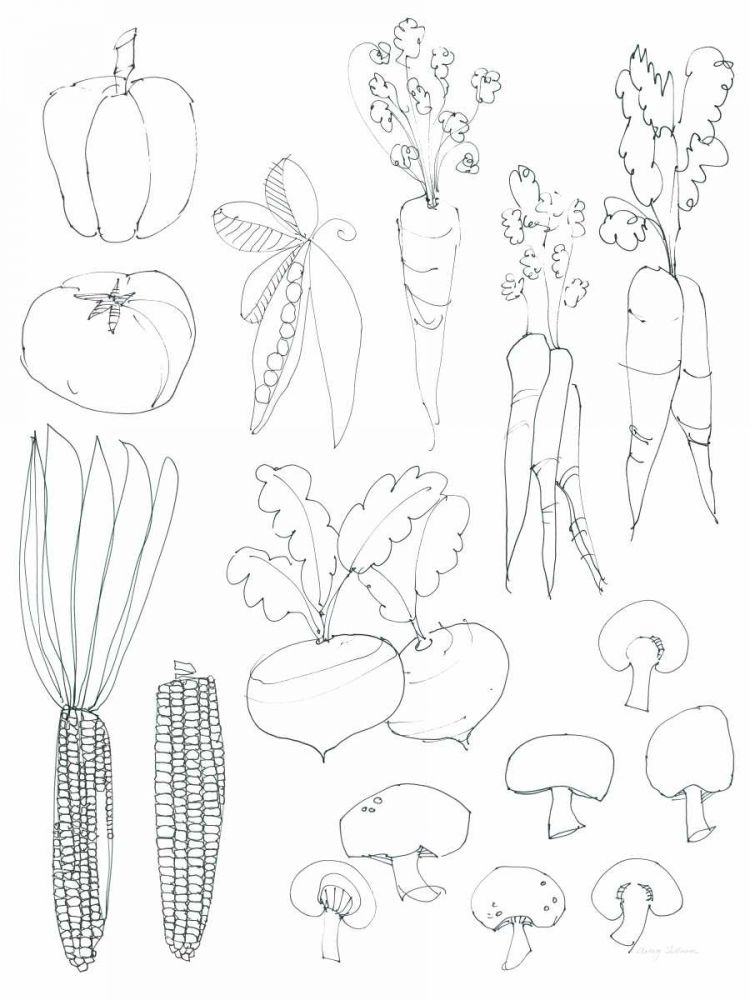 Line Art Veggies Crop art print by Avery Tillmon for $57.95 CAD