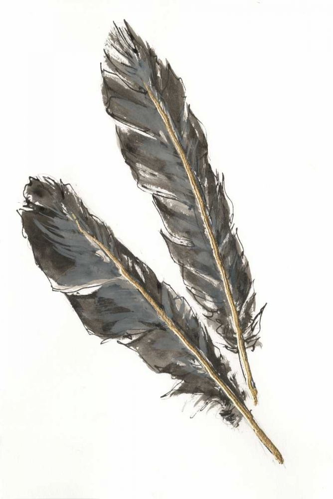 Gold Feathers III on White art print by Chris Paschke for $57.95 CAD