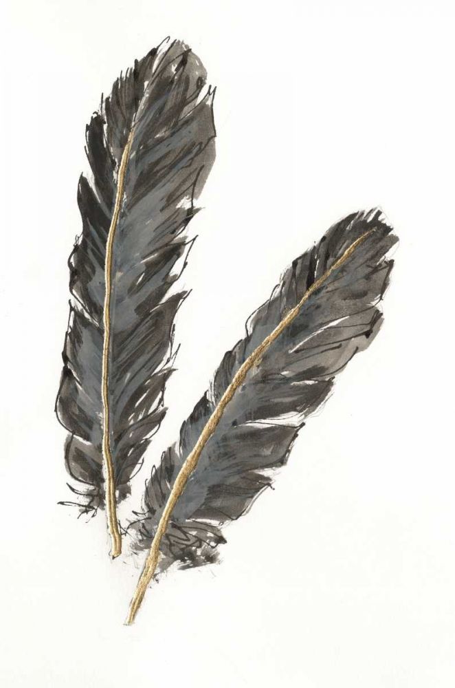 Gold Feathers IV on White art print by Chris Paschke for $57.95 CAD