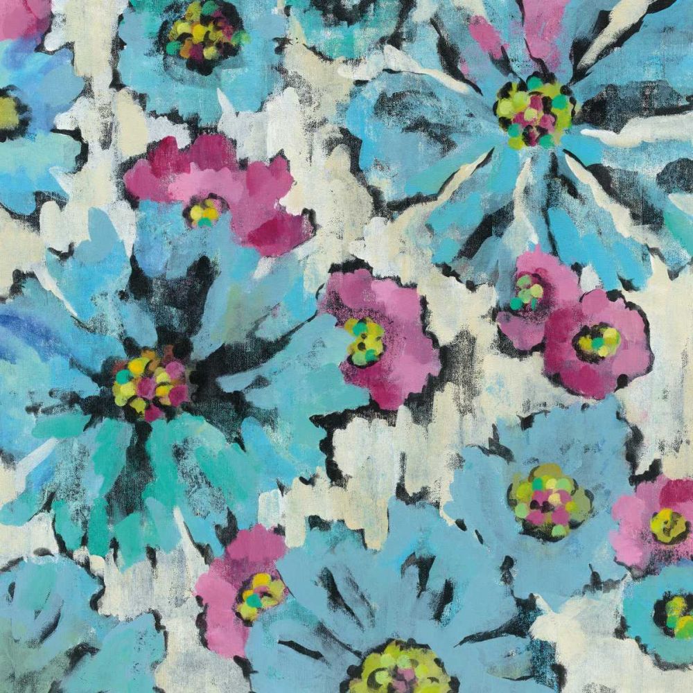 Graphic Pink and Blue Floral I art print by Silvia Vassileva for $57.95 CAD