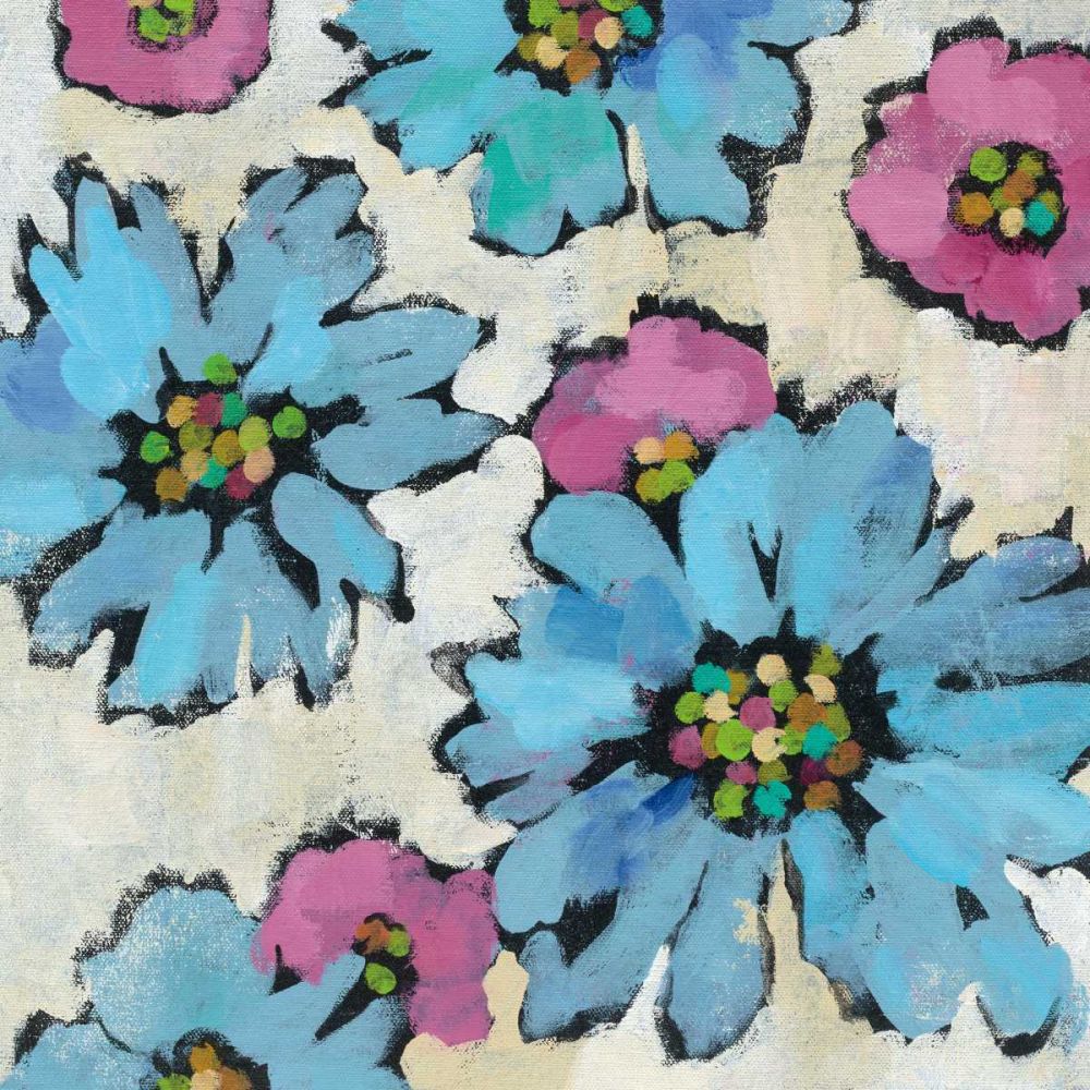 Graphic Pink and Blue Floral II art print by Silvia Vassileva for $57.95 CAD