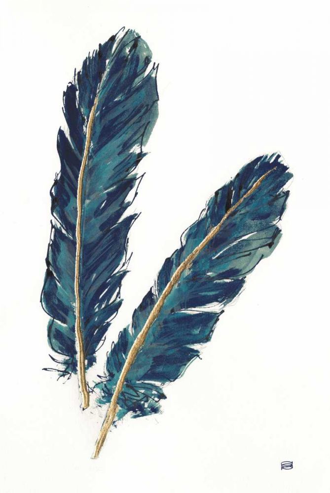 Gold Feathers IV Indigo art print by Chris Paschke for $57.95 CAD