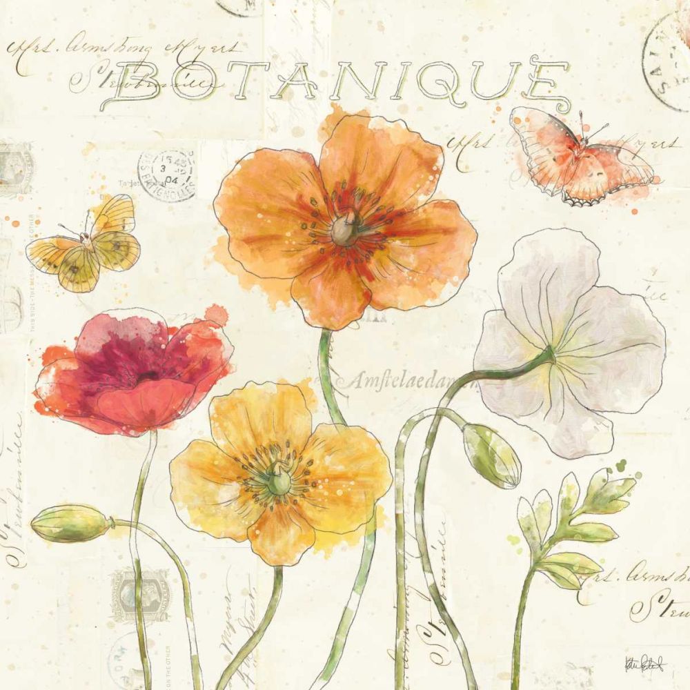 Painted Poppies II art print by Katie Pertiet for $57.95 CAD