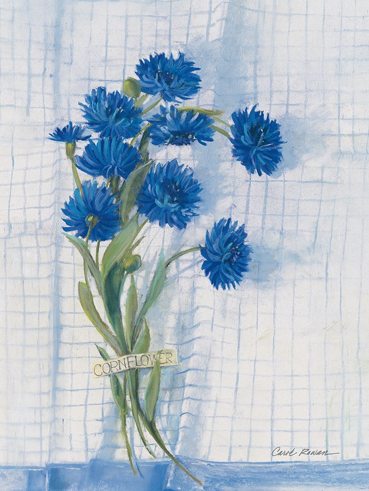 Cornflowers on Linen art print by Carol Rowan for $57.95 CAD