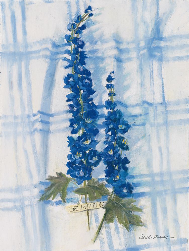 Delphinium on Linen art print by Carol Rowan for $57.95 CAD