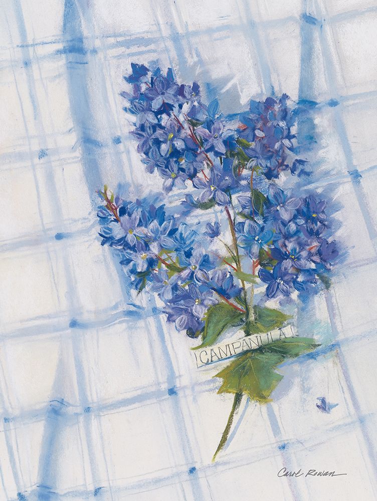 Campanula on Linen art print by Carol Rowan for $57.95 CAD