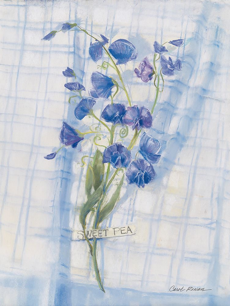Sweet Pea on Linen art print by Carol Rowan for $57.95 CAD