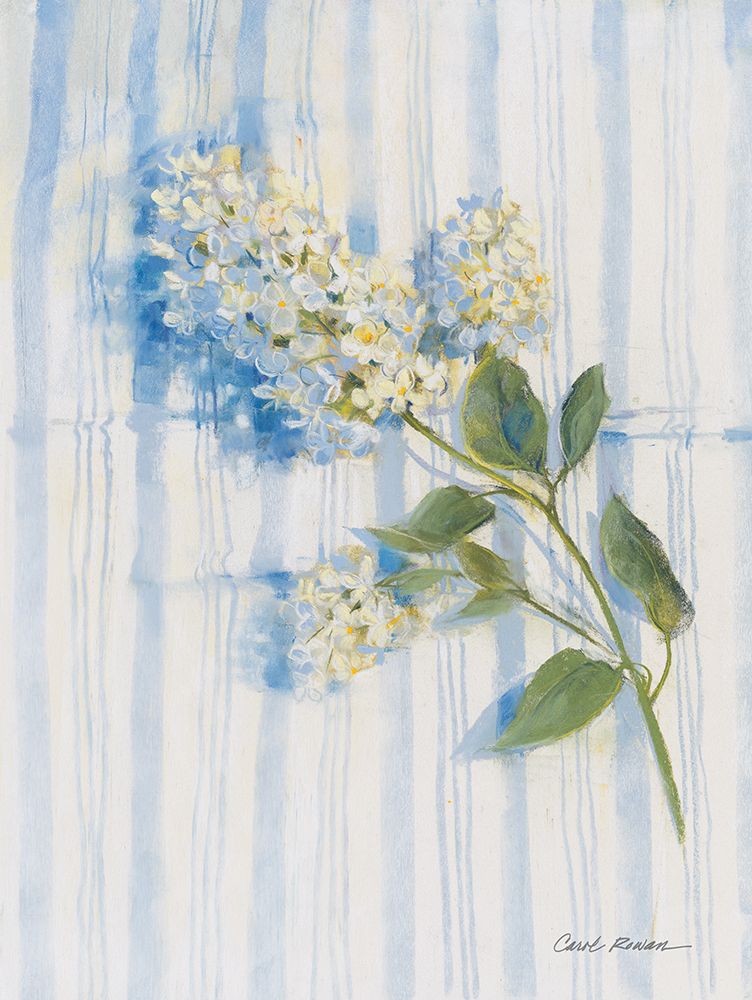 Lilac on Blue Stripe art print by Carol Rowan for $57.95 CAD