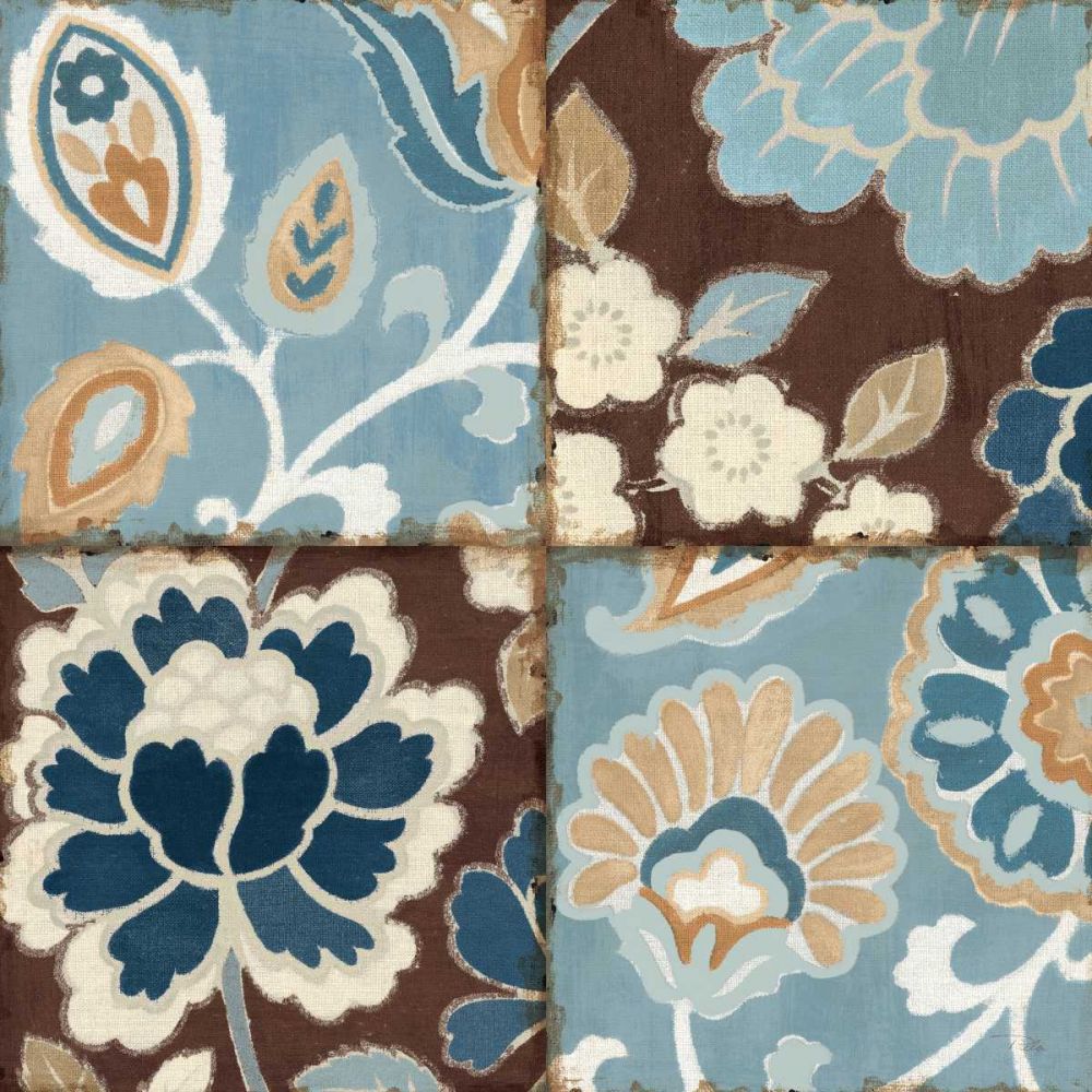 Blue Patchwork Motif I art print by Pela for $57.95 CAD