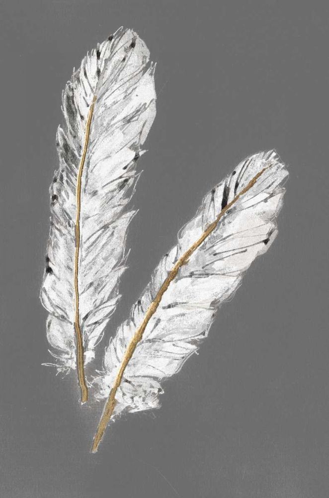 Gold Feathers IV on Grey art print by Chris Paschke for $57.95 CAD