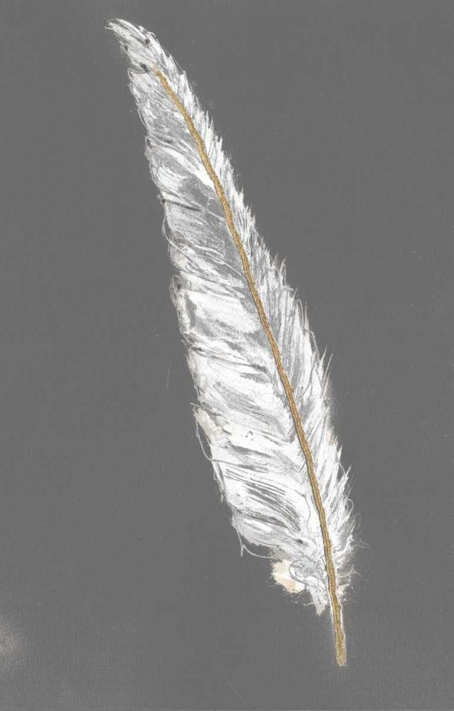 Gold Feathers VI on Grey art print by Chris Paschke for $57.95 CAD
