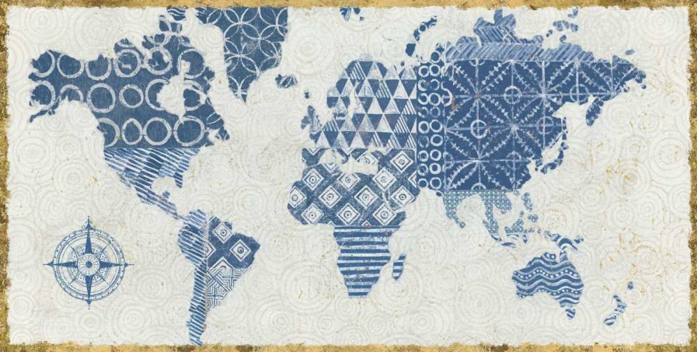 Indigo Gild Map Maki art print by Kathrine Lovell for $57.95 CAD