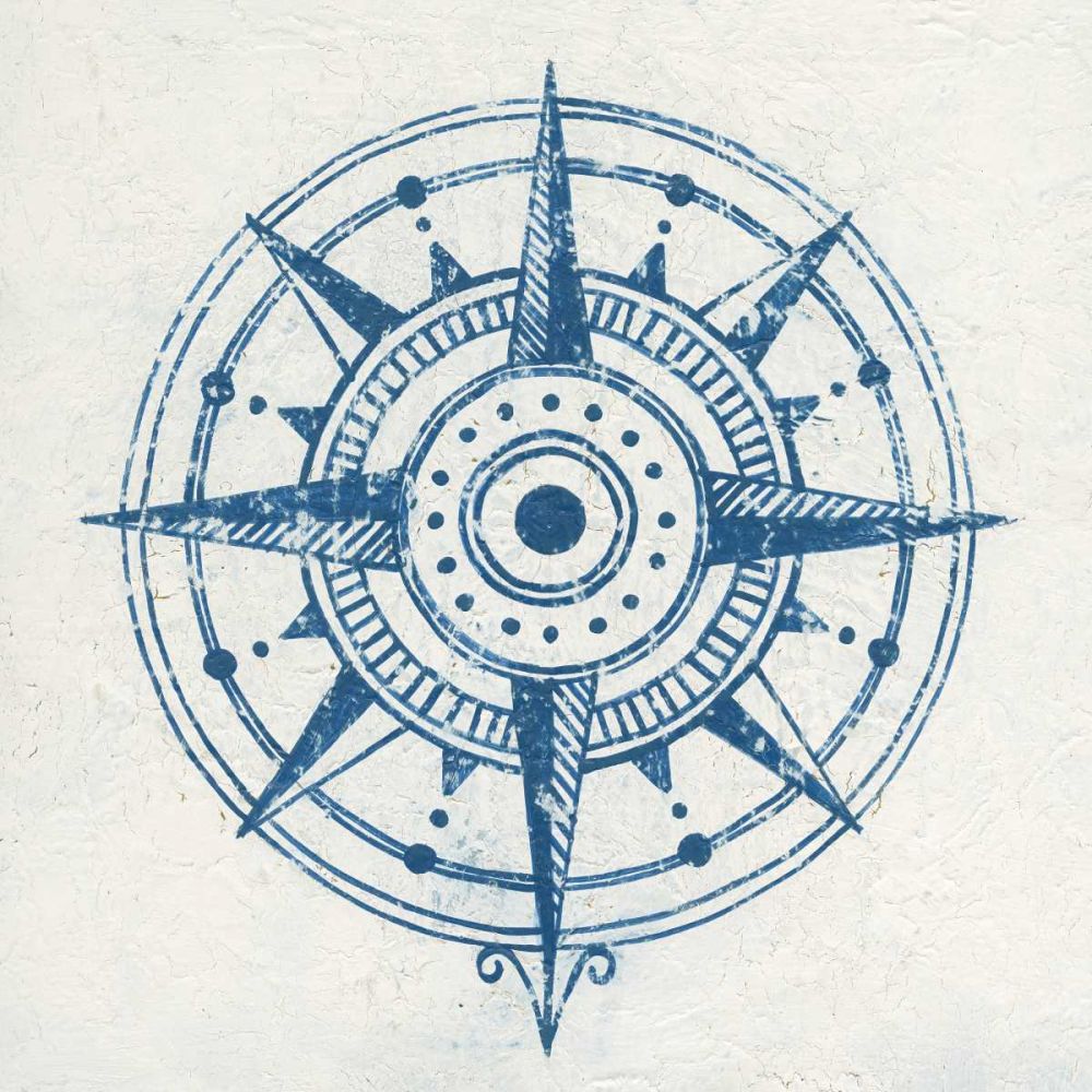 Indigo Gild Compass Rose I art print by Kathrine Lovell for $57.95 CAD