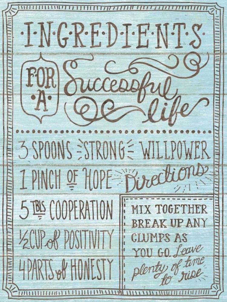 Ingredients For Life I Blue art print by Mary Urban for $57.95 CAD