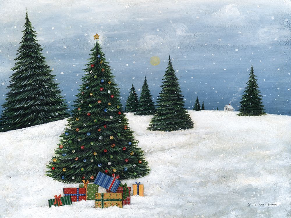 Deck The Halls Trees and Gifts art print by David Carter Brown for $57.95 CAD