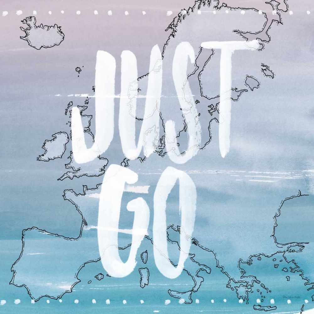 World Traveler Just Go art print by Sara Zieve Miller for $57.95 CAD
