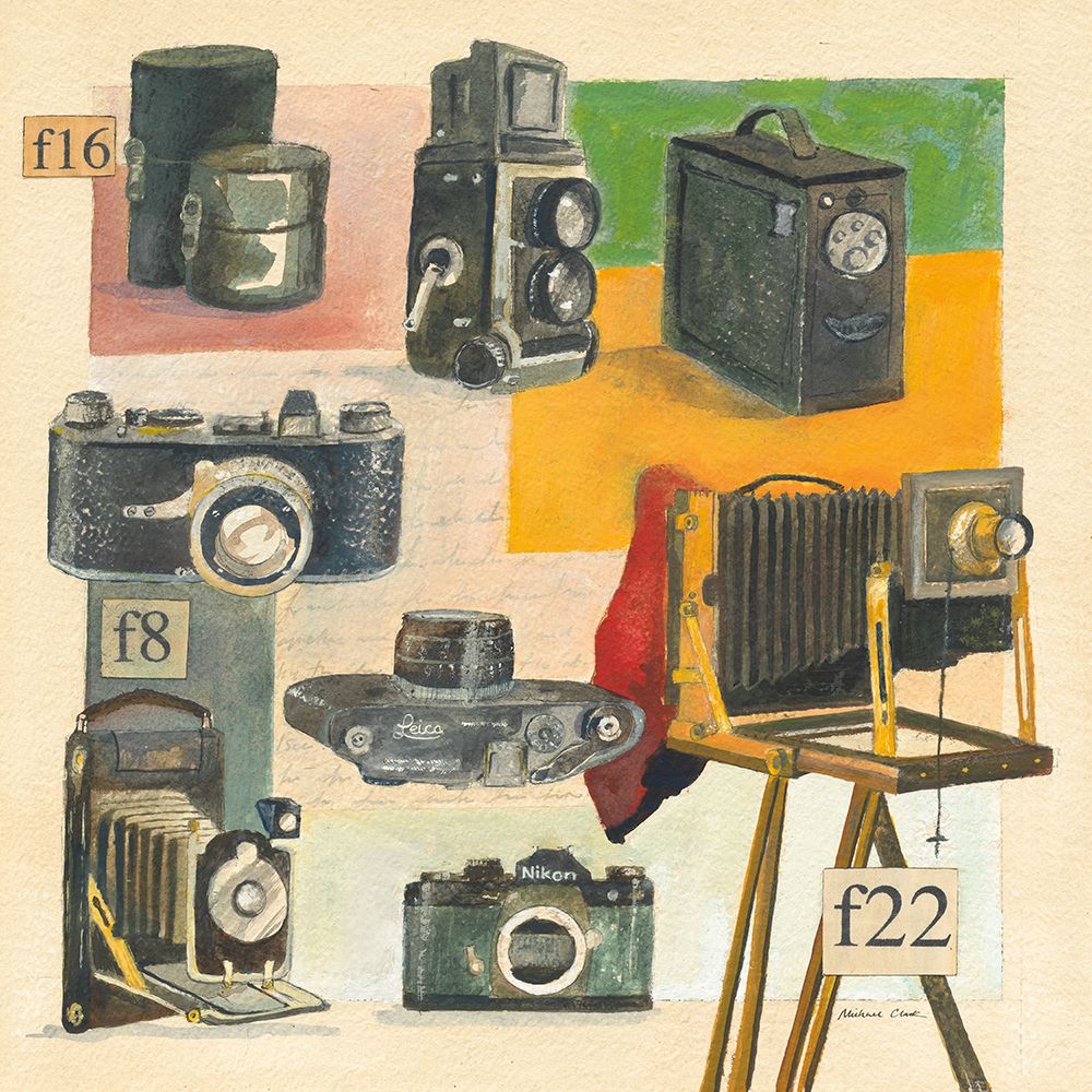Cameras art print by Michael Clark for $57.95 CAD