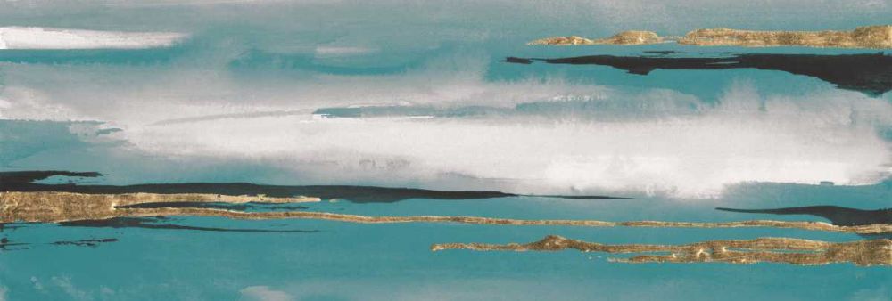 Gilded Storm I Teal Grey Crop art print by Chris Paschke for $57.95 CAD