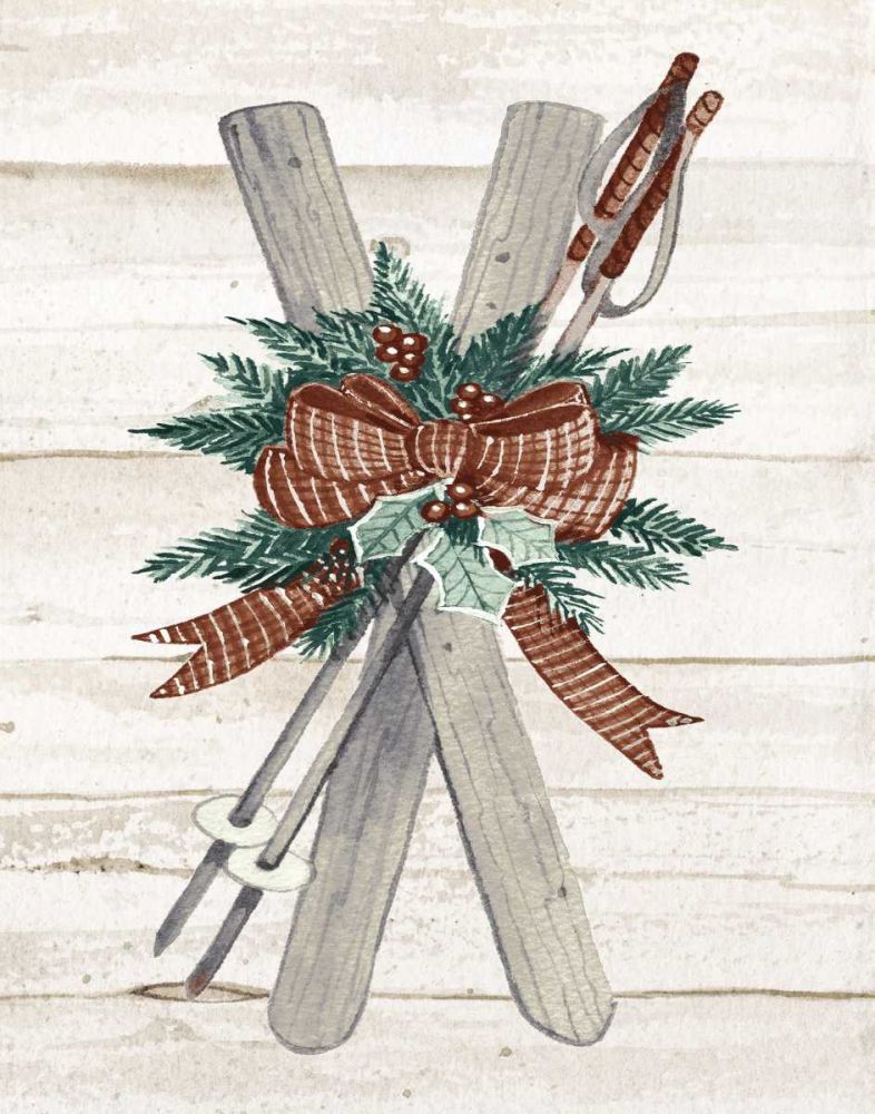 Holiday Sports on Wood IV Luxe art print by Kathleen Parr McKenna for $57.95 CAD