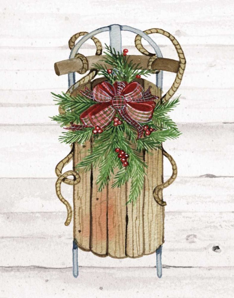 Holiday Sports II on White Wood art print by Kathleen Parr McKenna for $57.95 CAD