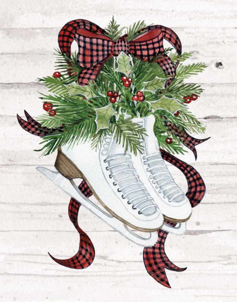 Holiday Sports III on White Wood art print by Kathleen Parr McKenna for $57.95 CAD