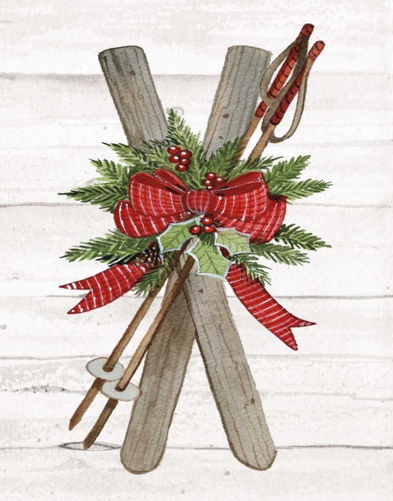Holiday Sports IV on White Wood art print by Kathleen Parr McKenna for $57.95 CAD