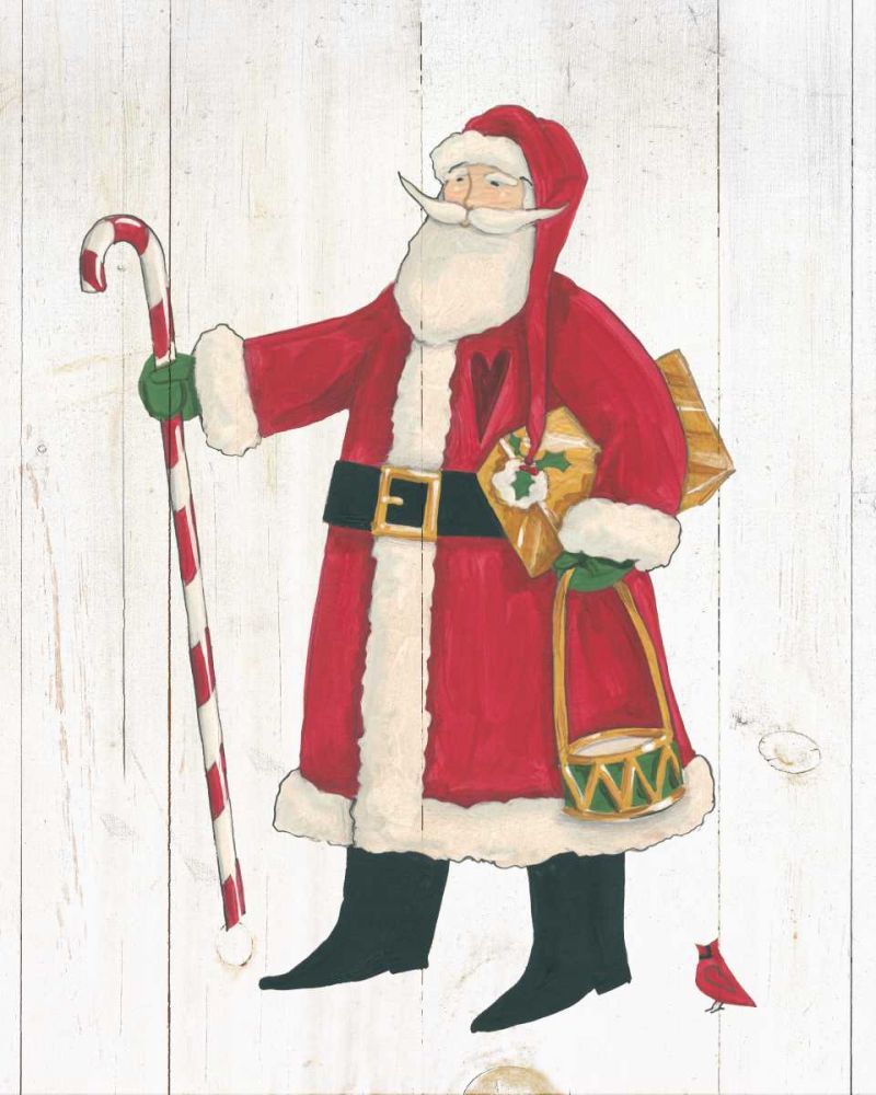 Vintage St Nick II no Words on White Wood art print by Anne Tavoletti for $57.95 CAD