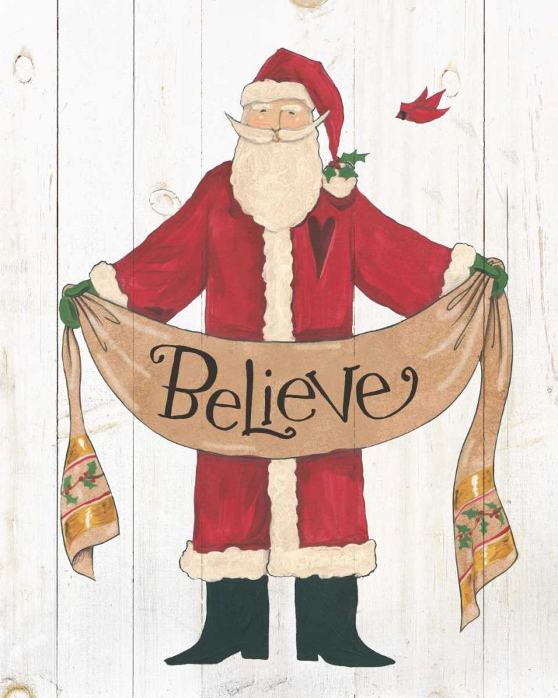 Vintage St Nick IV on White Wood art print by Anne Tavoletti for $57.95 CAD
