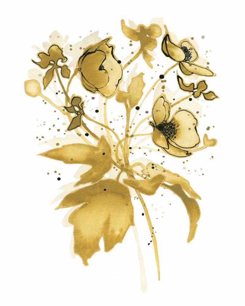 Celebration d Or II with Gray art print by Shirley Novak for $57.95 CAD
