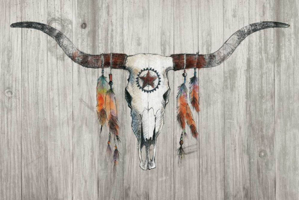 Longhorn on Wood art print by Avery Tillmon for $57.95 CAD