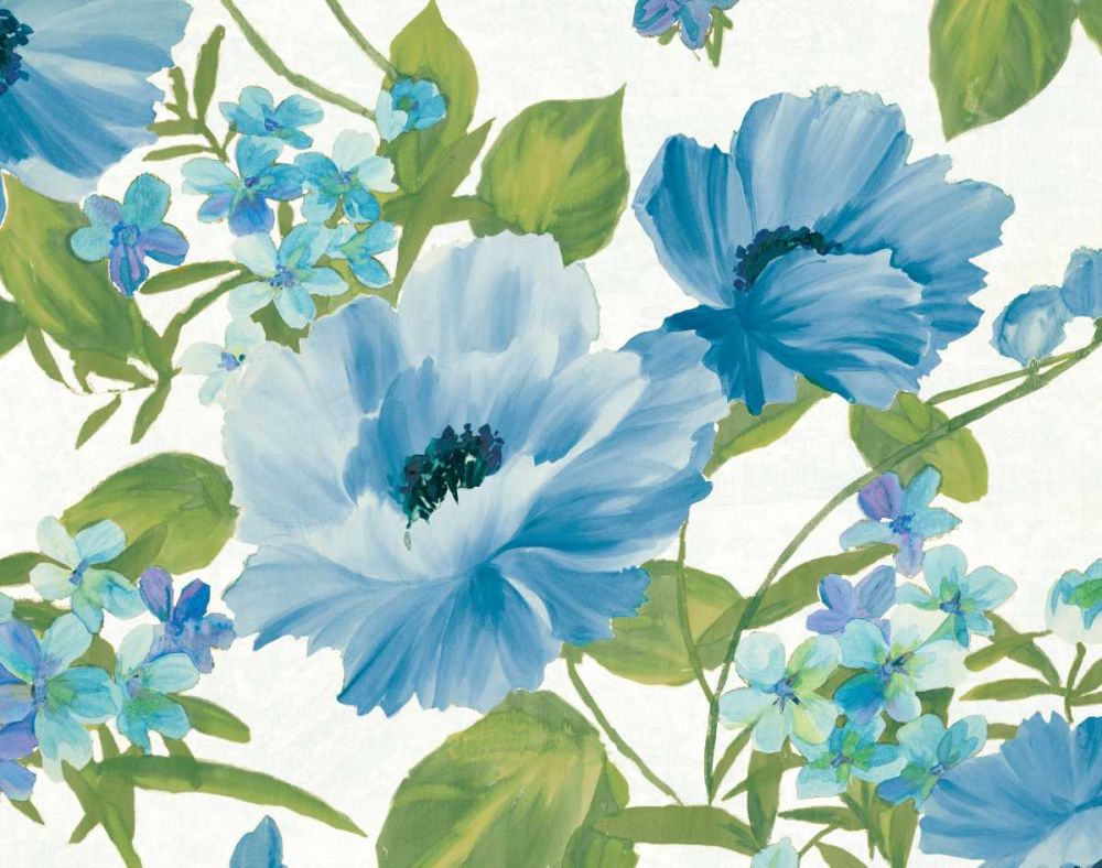 Summer Poppies Blue Crop art print by Wild Apple Portfolio for $57.95 CAD