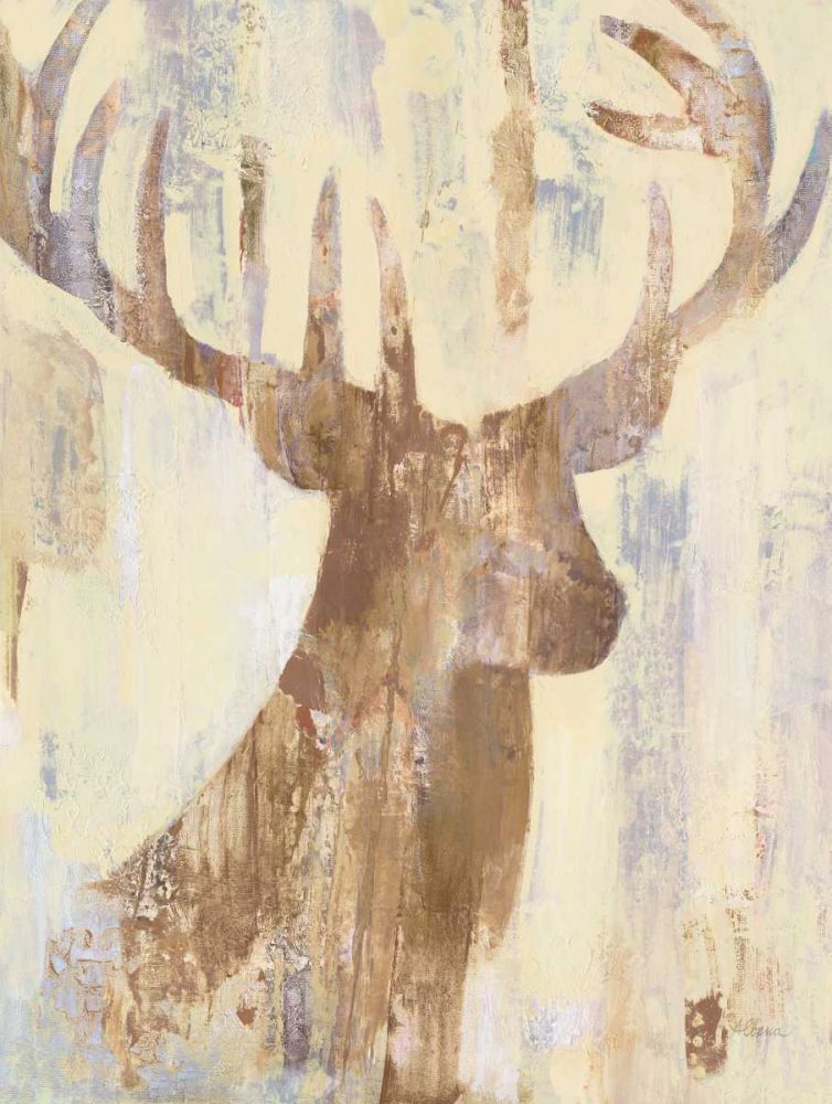 Golden Antlers I Neutral Grey art print by Albena Hristova for $57.95 CAD