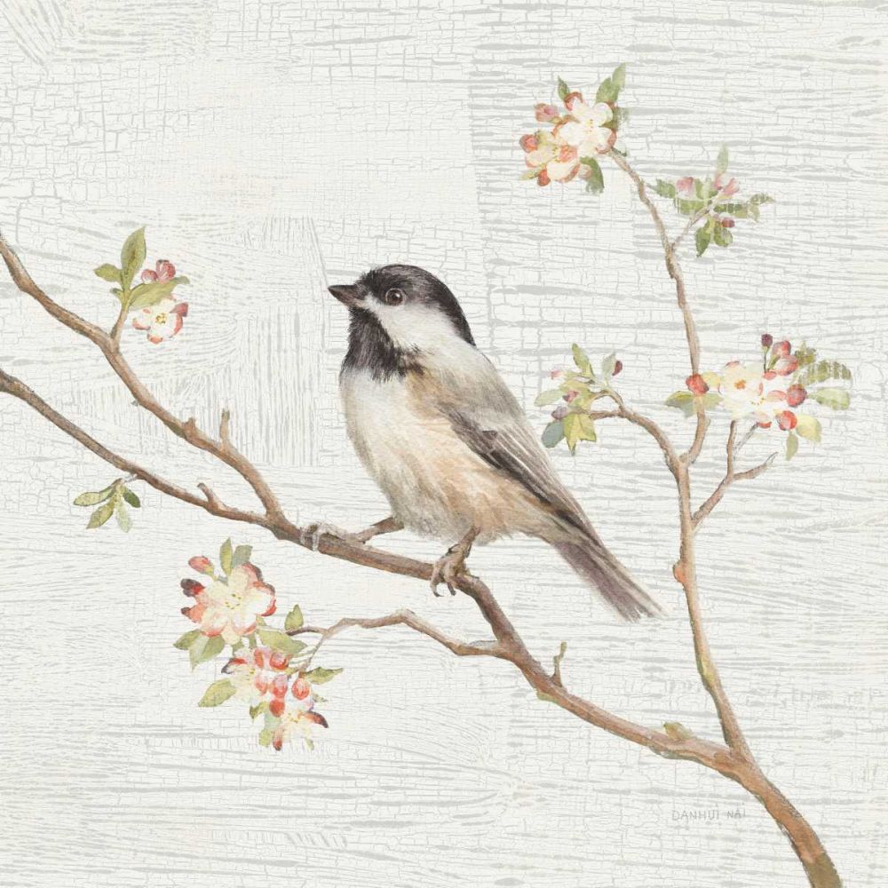 Black Capped Chickadee Vintage art print by Danhui Nai for $57.95 CAD
