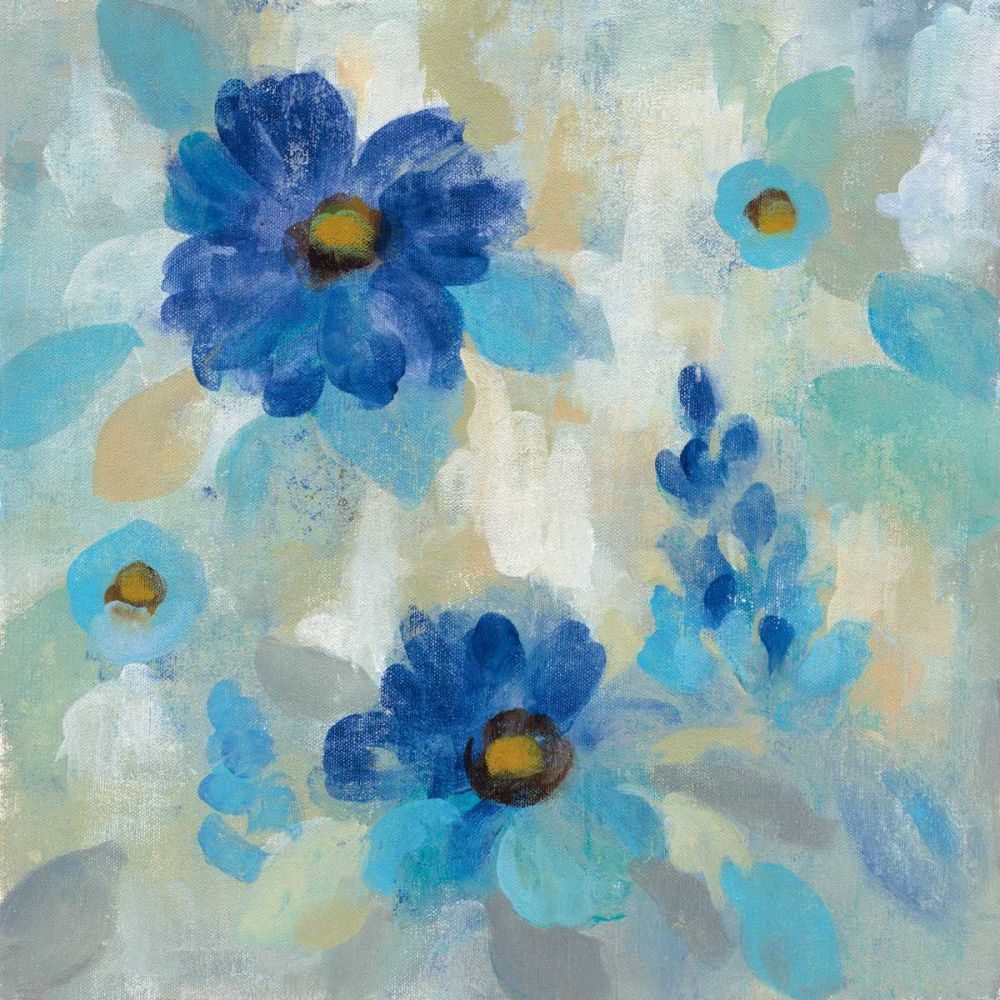 Blue Flowers Whisper II art print by Silvia Vassileva for $57.95 CAD