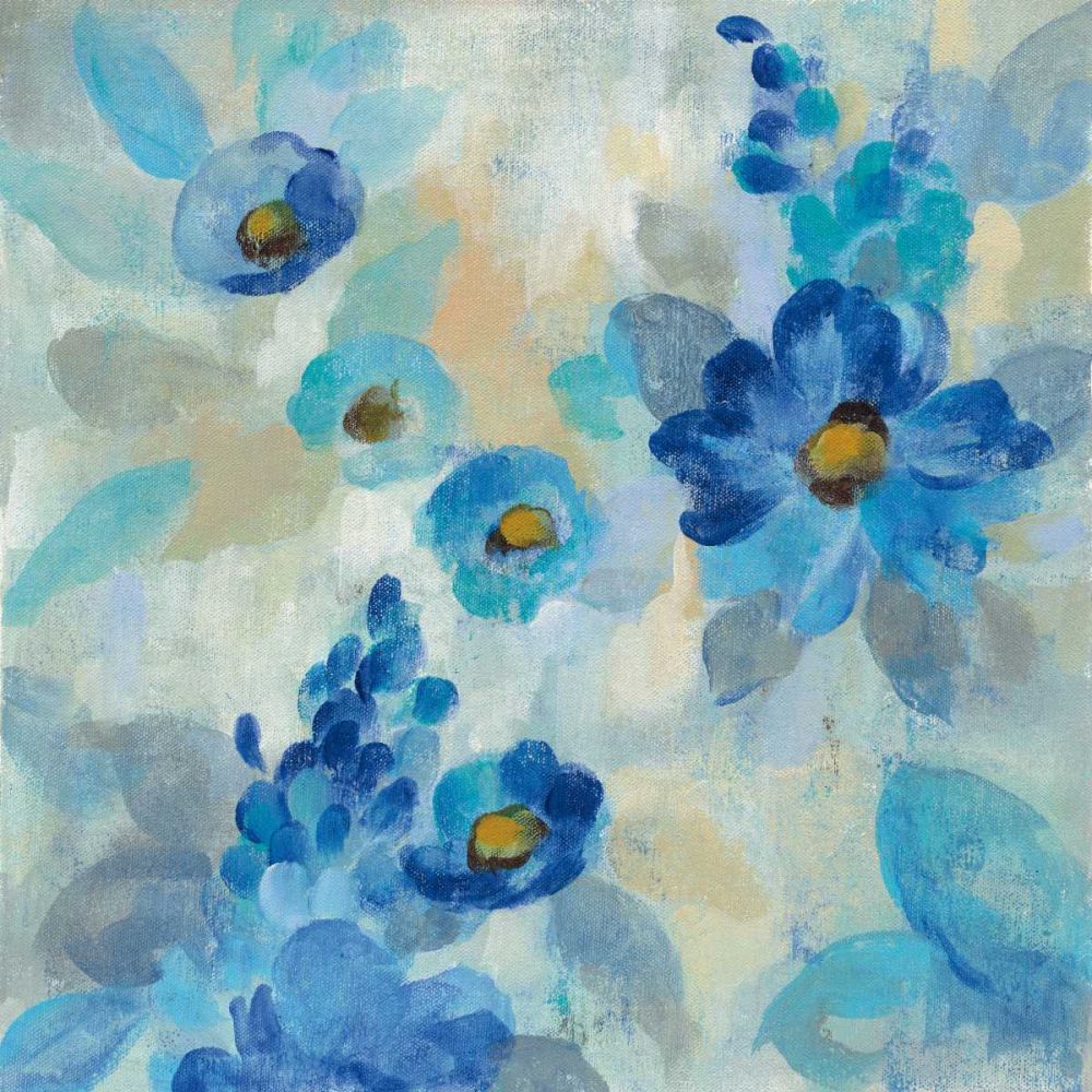Blue Flowers Whisper III art print by Silvia Vassileva for $57.95 CAD