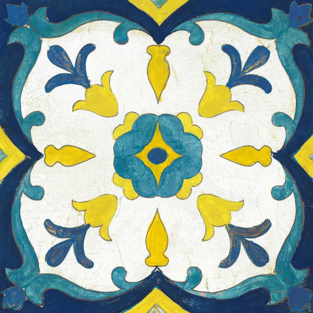Andalucia Tiles A Blue and Yellow art print by Silvia Vassileva for $57.95 CAD