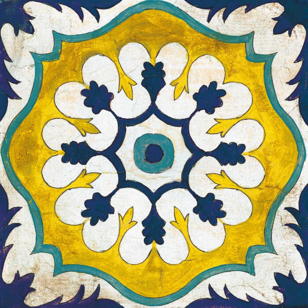 Andalucia Tiles C Blue and Yellow art print by Silvia Vassileva for $57.95 CAD