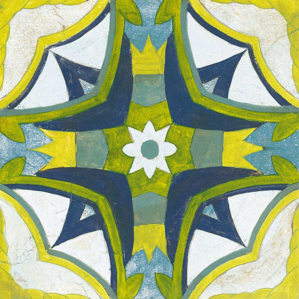 Andalucia Tiles E Blue and Yellow art print by Silvia Vassileva for $57.95 CAD