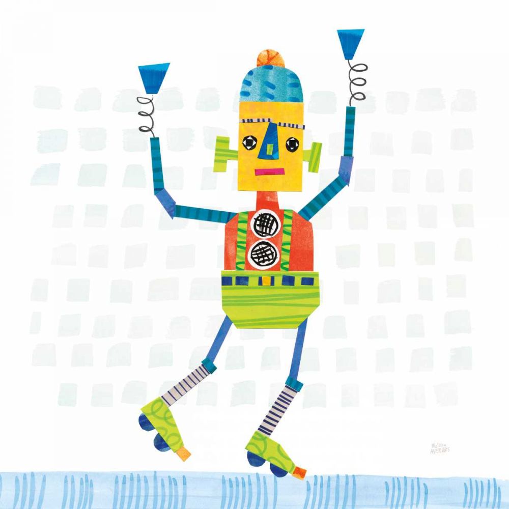 Robot Party I on Squares art print by Melissa Averinos for $57.95 CAD