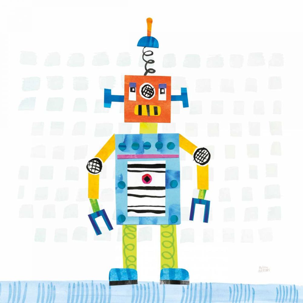 Robot Party II on Squares art print by Melissa Averinos for $57.95 CAD