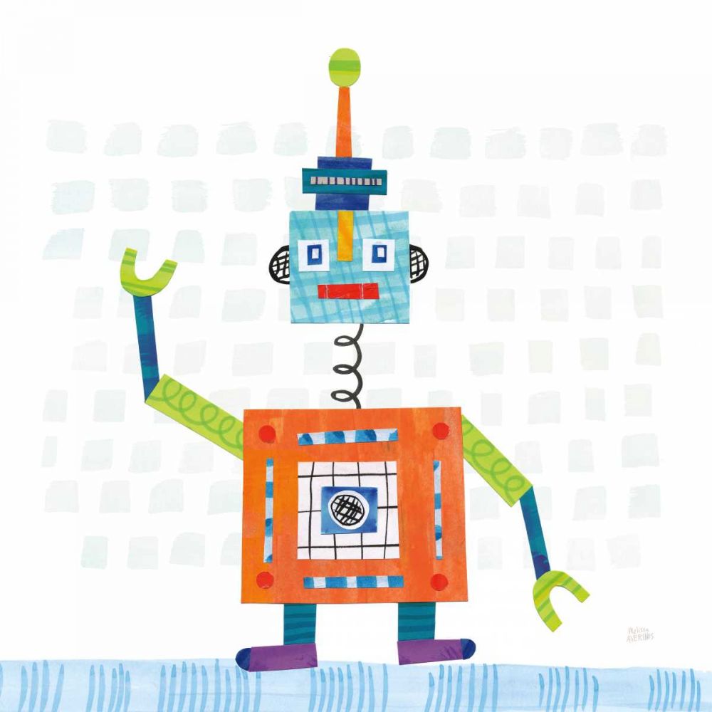 Robot Party III on Squares art print by Melissa Averinos for $57.95 CAD