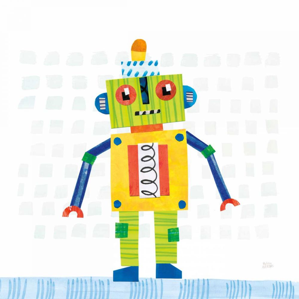 Robot Party IV on Squares art print by Melissa Averinos for $57.95 CAD