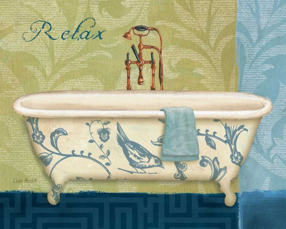 Blue Botanical Bath II art print by Lisa Audit for $57.95 CAD