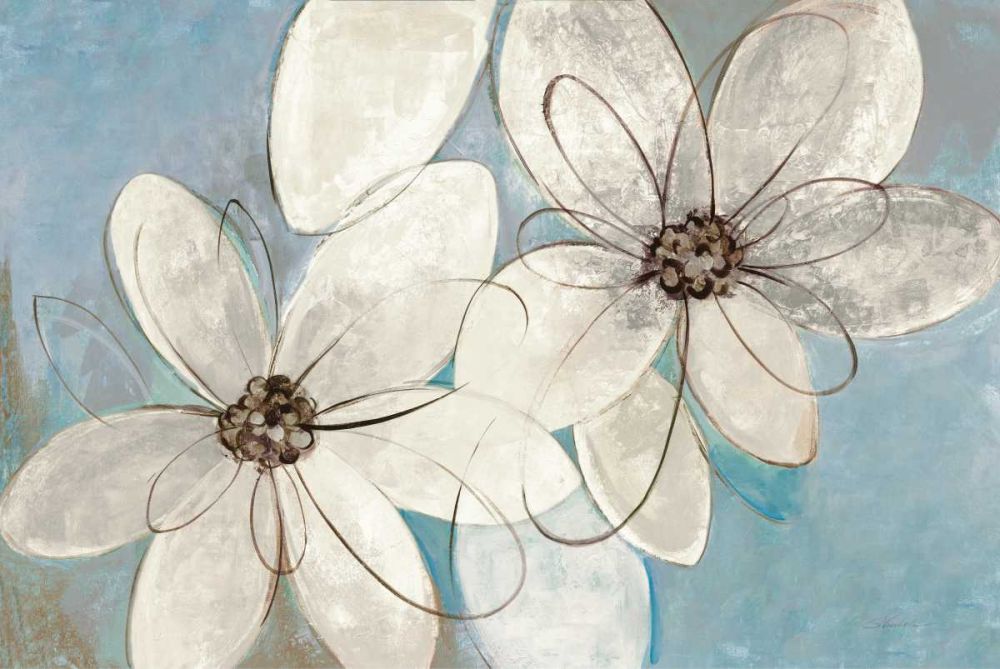 Blue and Neutral Floral art print by Silvia Vassileva for $57.95 CAD