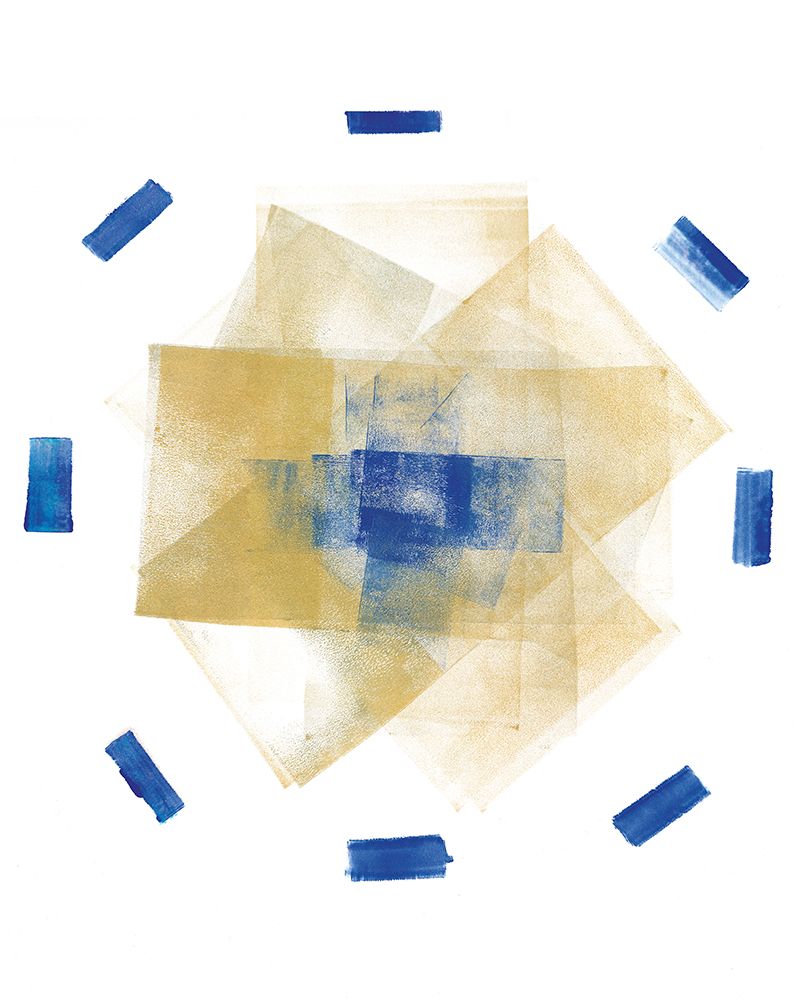 Blue and Gold Abstract art print by Wild Apple Portfolio for $57.95 CAD