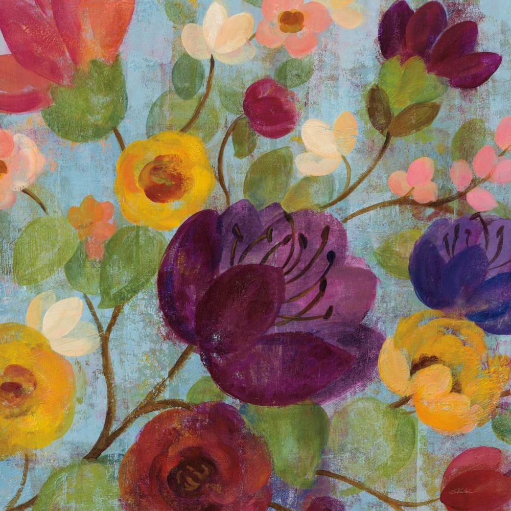 Morning Floral Crop Magenta Flower art print by Silvia Vassileva for $57.95 CAD