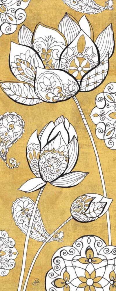 Color my World Lotus II Gold art print by Daphne Brissonnet for $57.95 CAD
