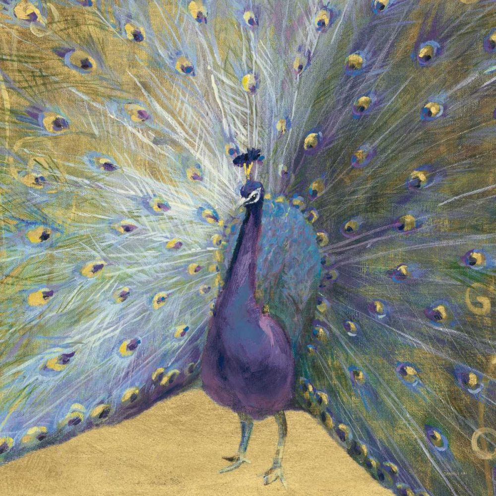 Purple and Gold Peacock art print by Danhui Nai for $57.95 CAD