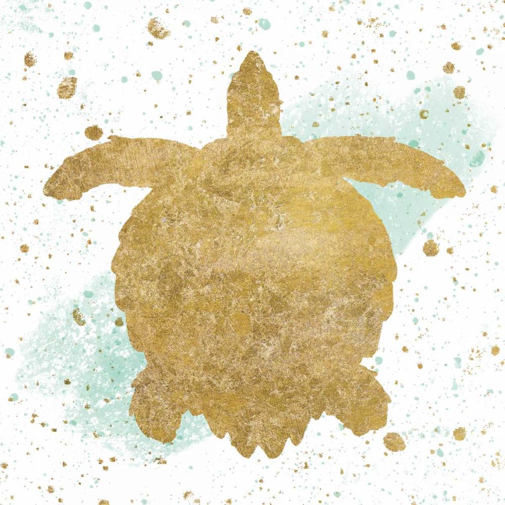 Silver Sea Life Aqua Turtle art print by Wild Apple Portfolio for $57.95 CAD